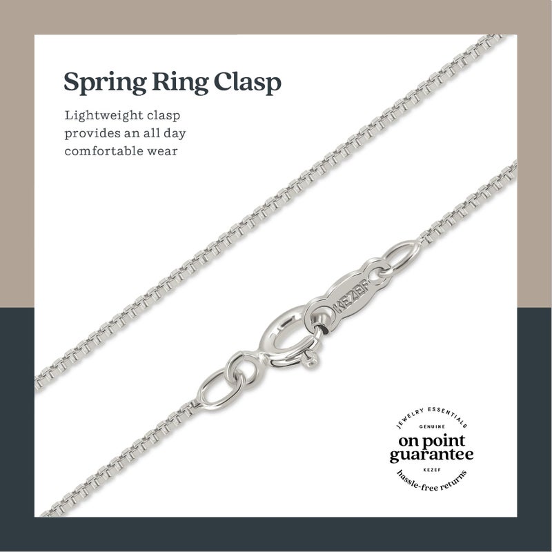 KEZEF 18k Gold Over Sterling Silver 1mm Box Chain Necklace Made in Italy | 925 Sterling Silver Necklace for Women | Rose Gold Chain for Women Men - Image 5